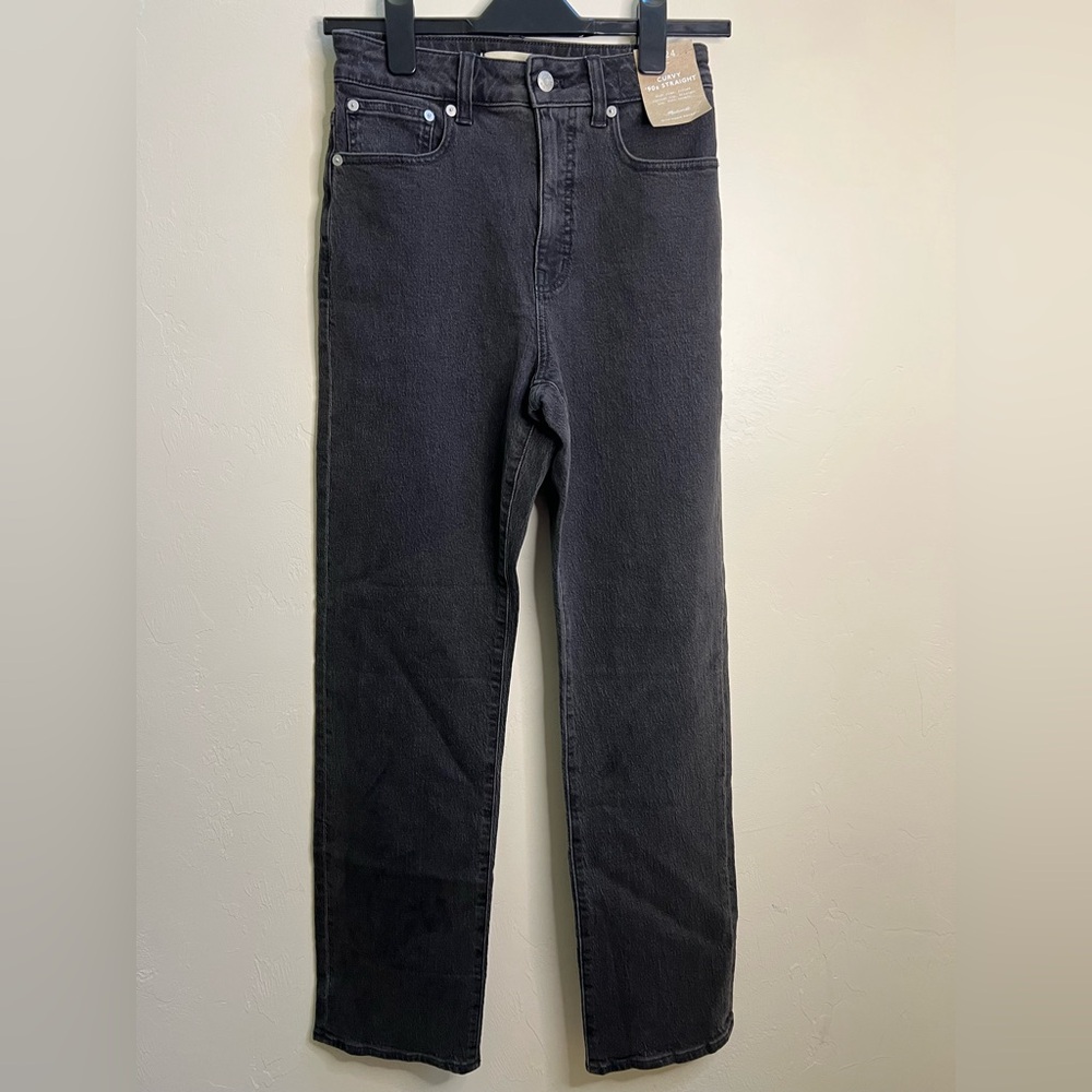 Madewell Black High-Rise‎ Straight Jeans